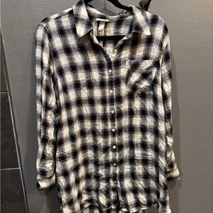 Isabel Maternity Black and White Checkered Shirt